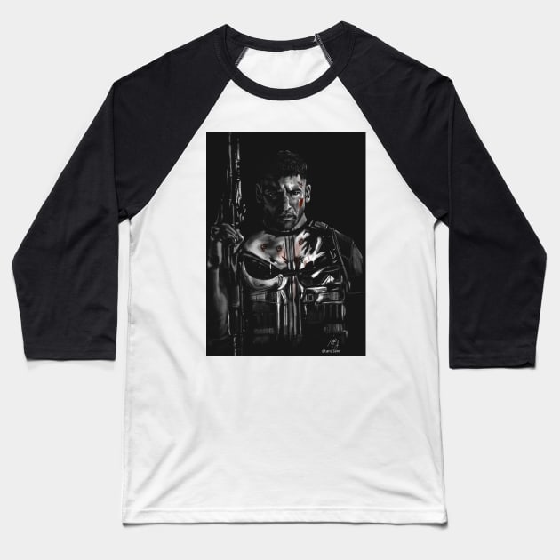 Skull Face Baseball T-Shirt by Taniland